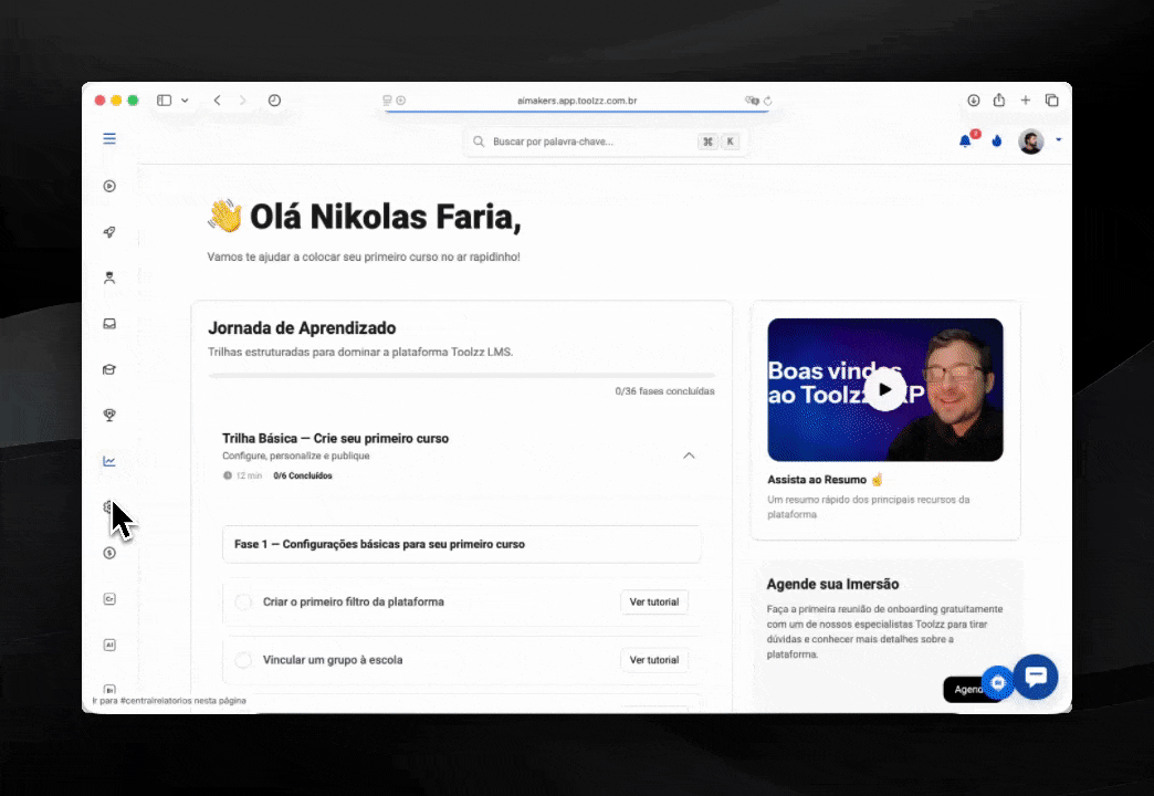 Nova interface administrativa de planos