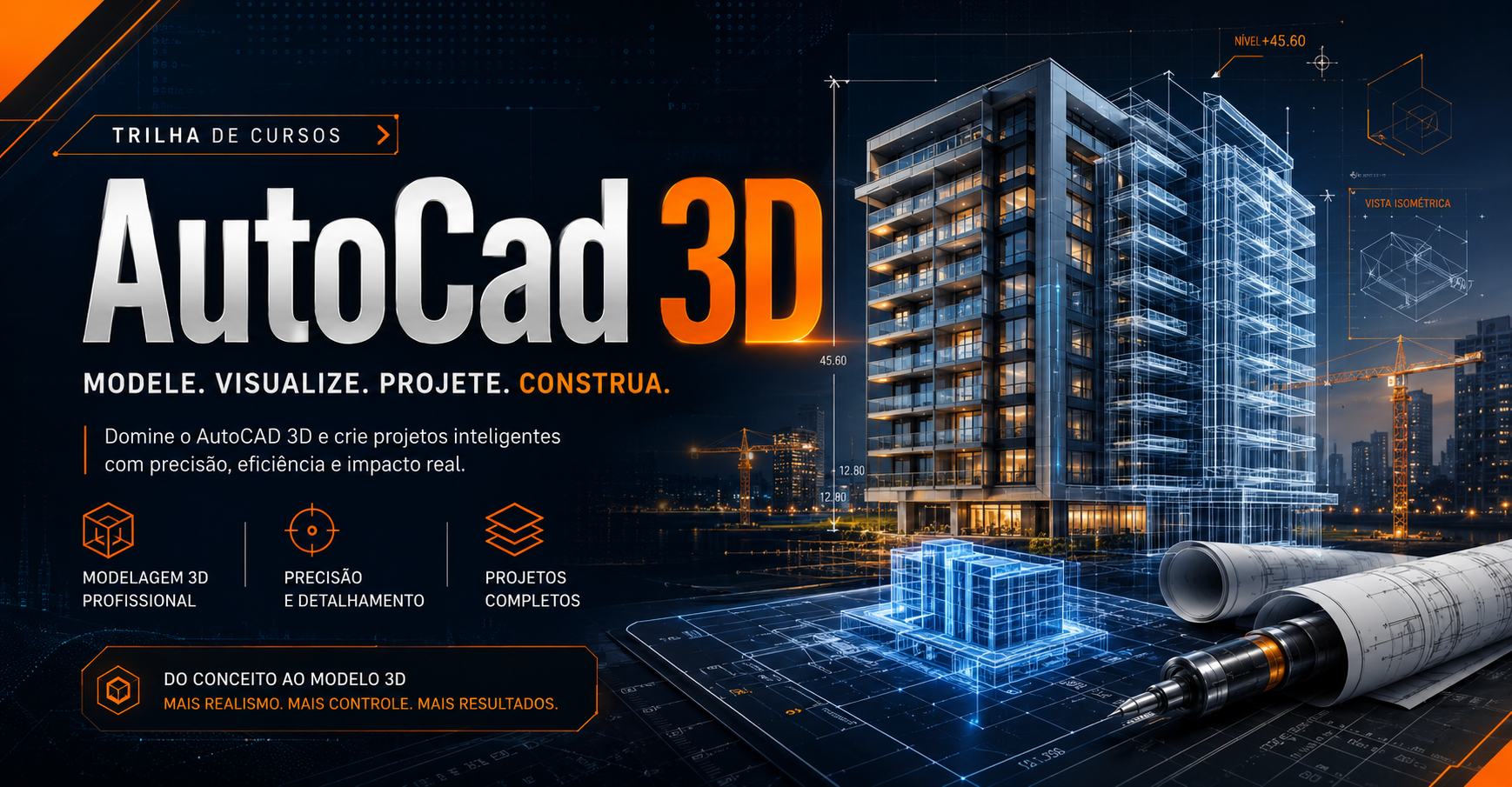 Capa do curso AutoCad 3D Autodesk