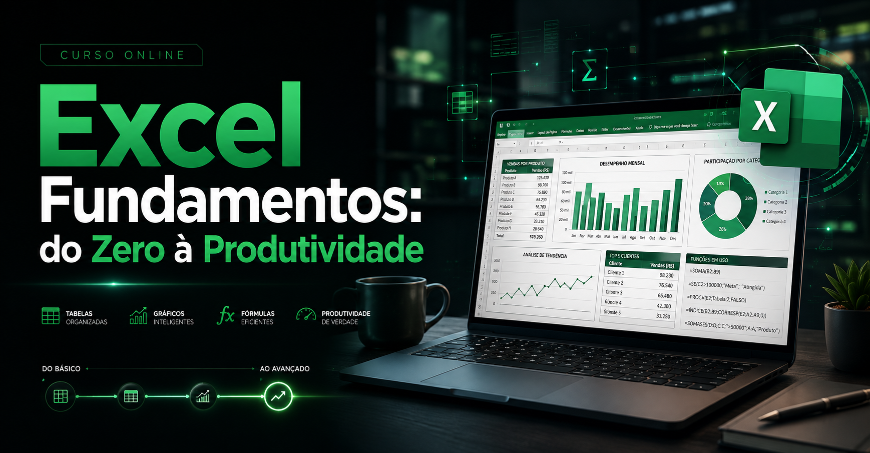 Capa do curso Excel Fundamentos: do Zero à Produtividade