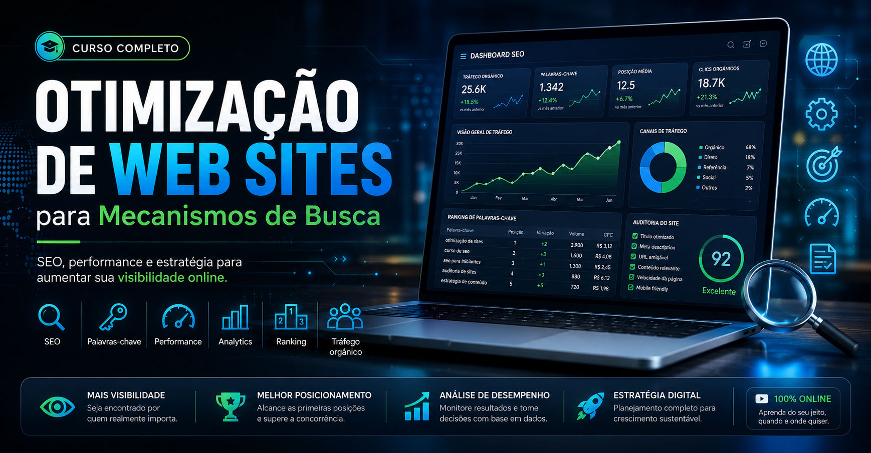 Capa do curso Otimização de Web Sites para Mecanismos de Busca - SEO