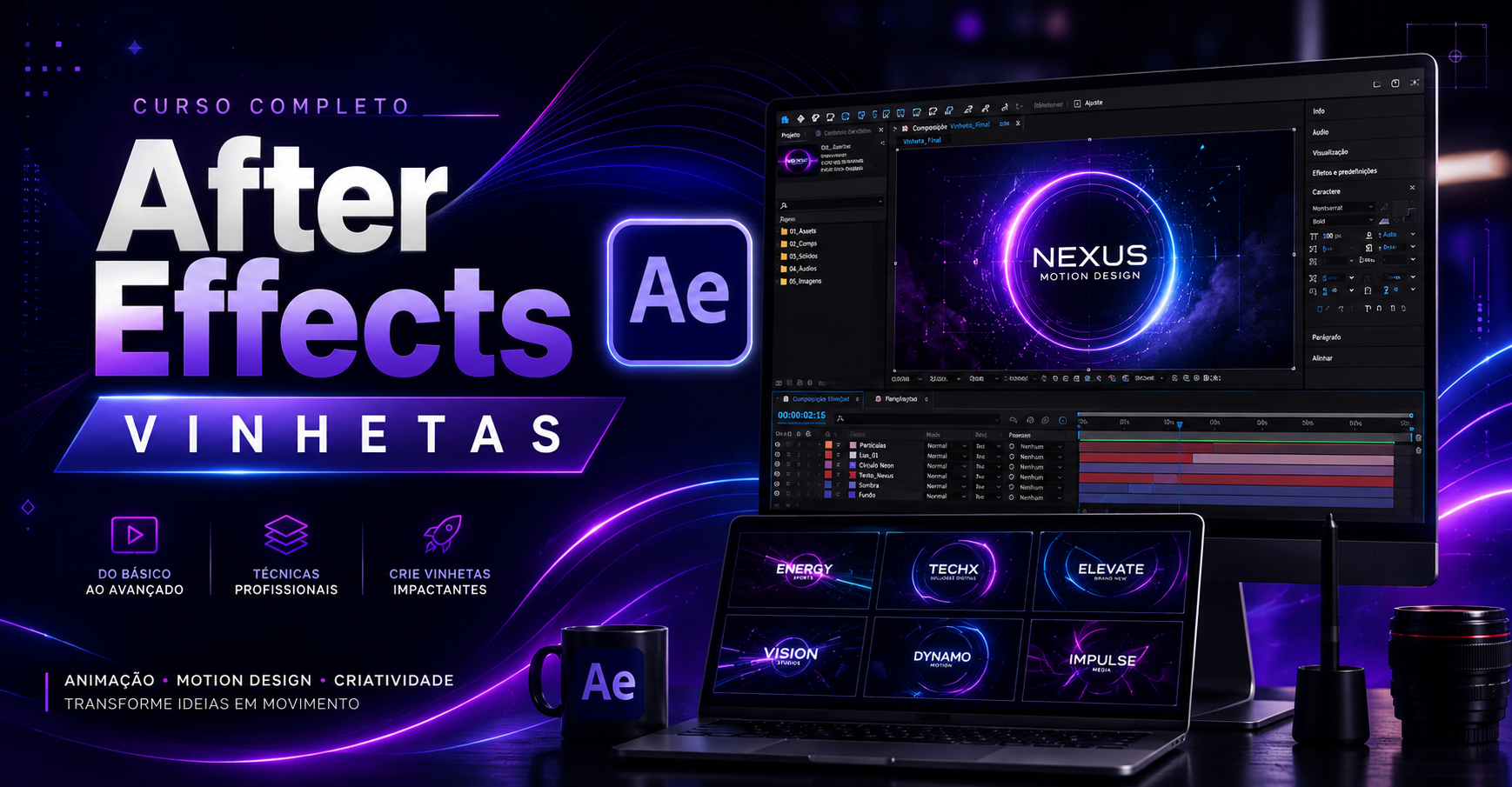 Capa do curso After Effects - Vinhetas