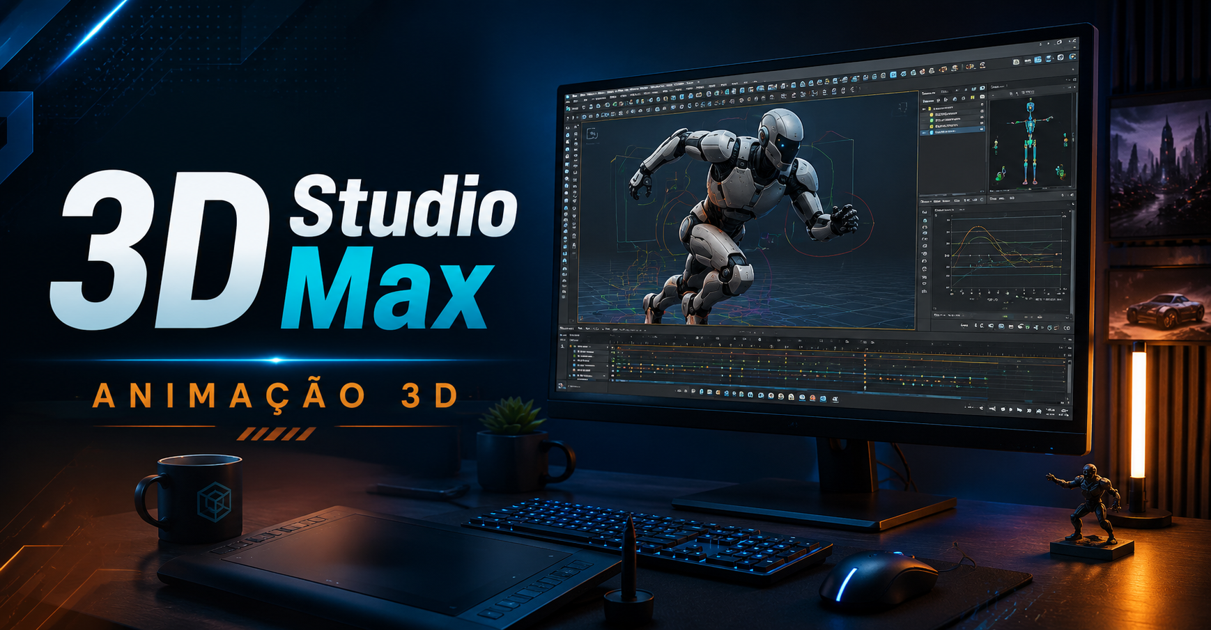 Capa do curso 3D Studio Max - Animação 3D
