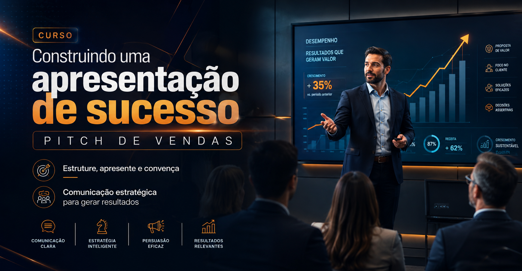 Capa do curso Construindo uma apresentação de sucesso – Pitch de vendas
