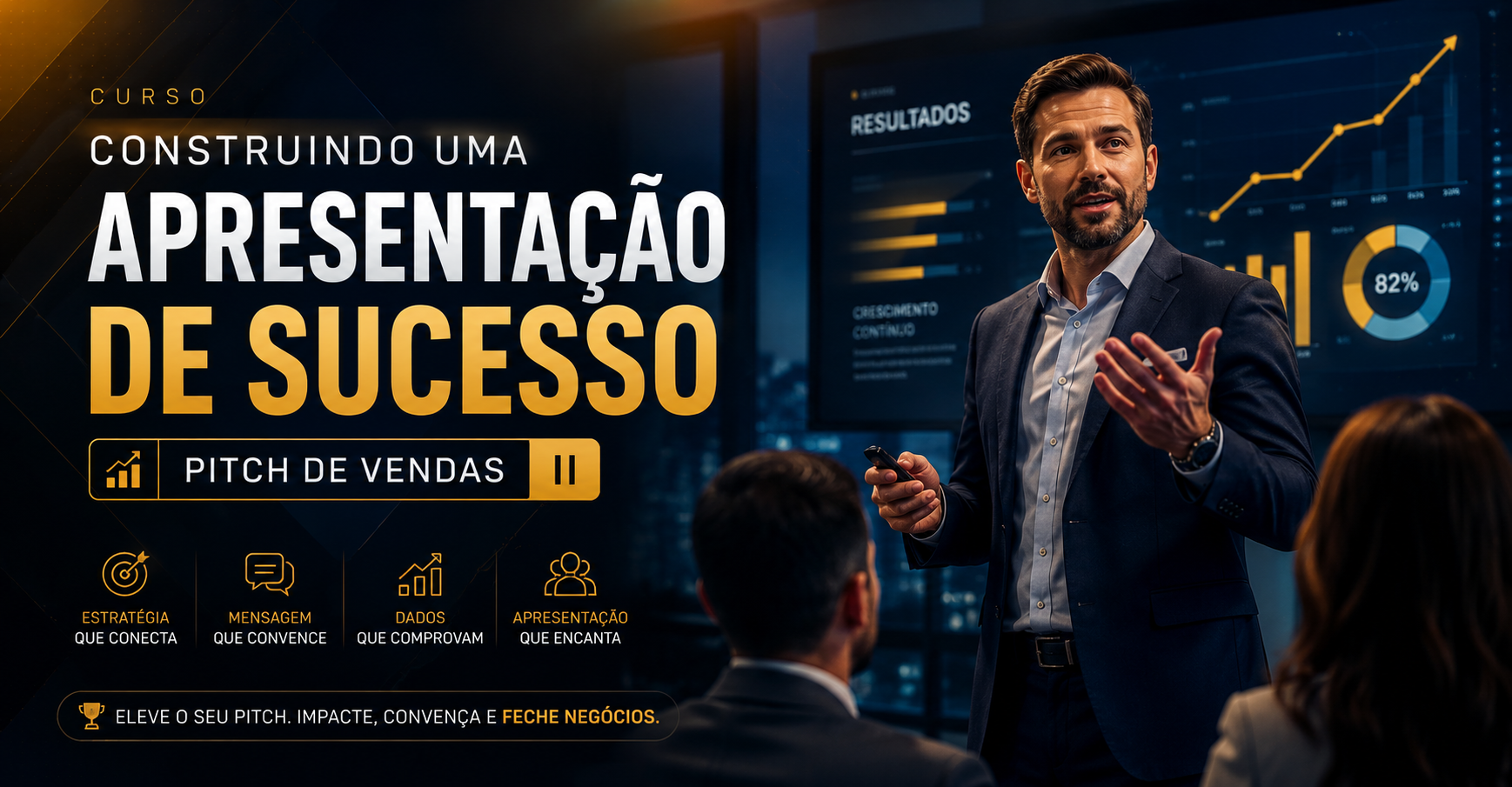 Capa do curso Construindo uma apresentação de sucesso – Pitch de vendas - II