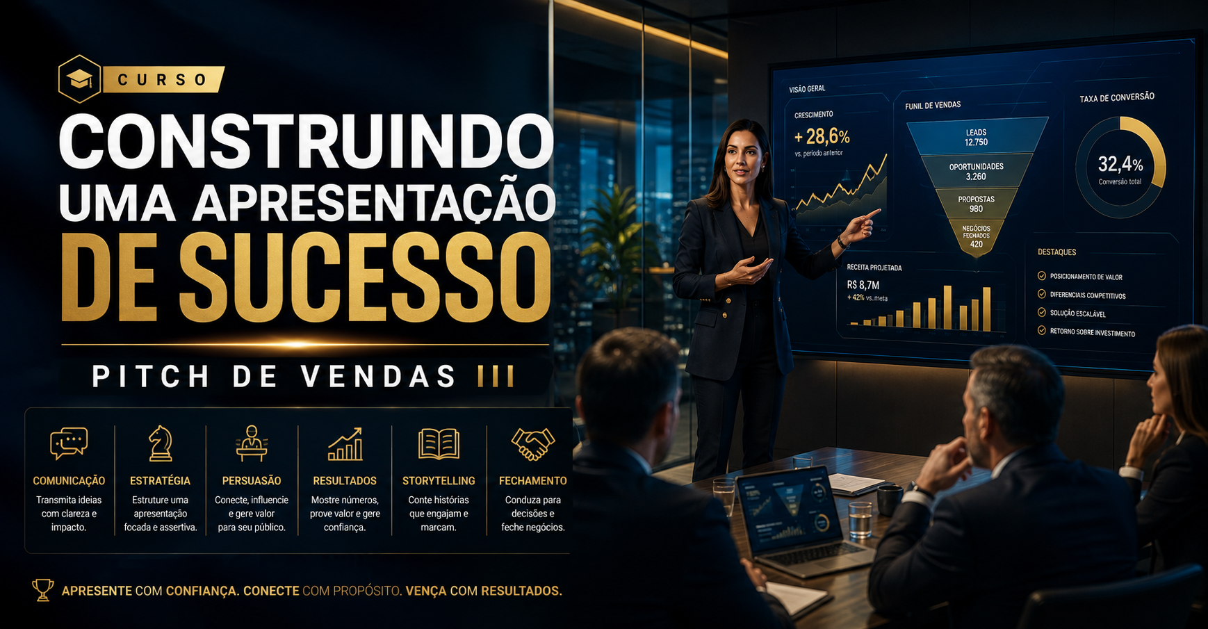 Capa do curso Construindo uma apresentação de sucesso – Pitch de vendas - III