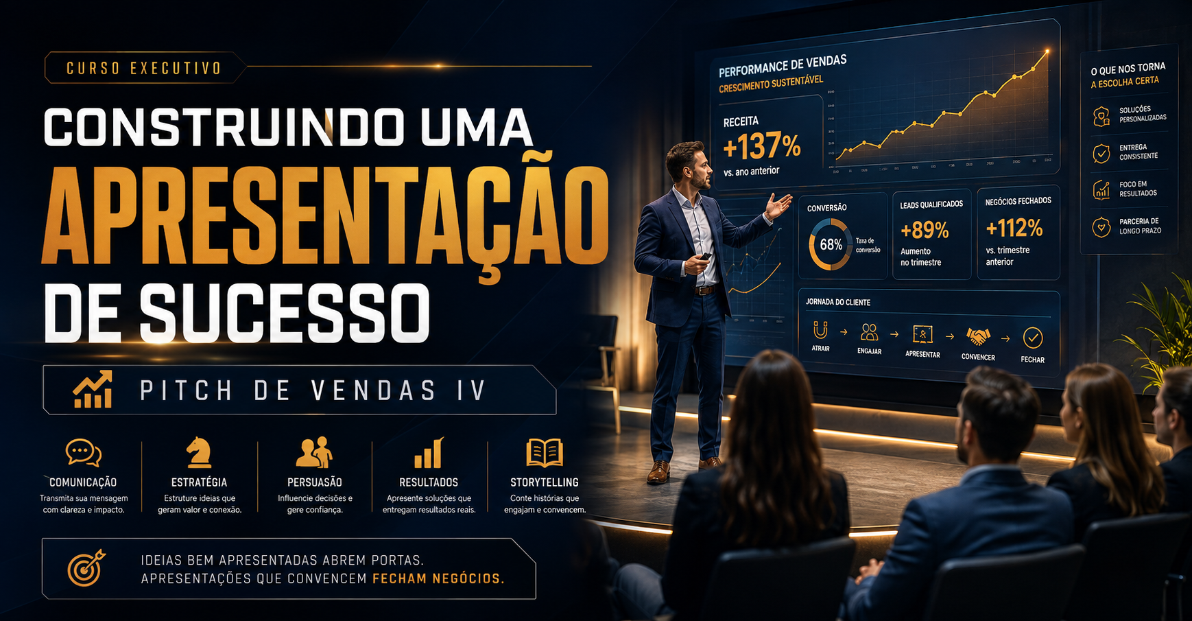 Capa do curso Construindo uma apresentação de sucesso – Pitch de vendas - IV