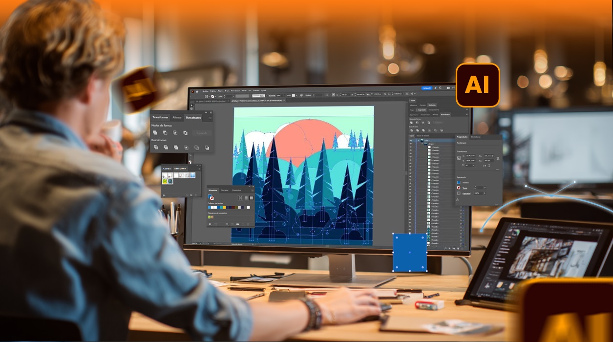 Capa do curso Illustrator Avançado: Ilustração, Criativos e Arte Vetorial Profissional