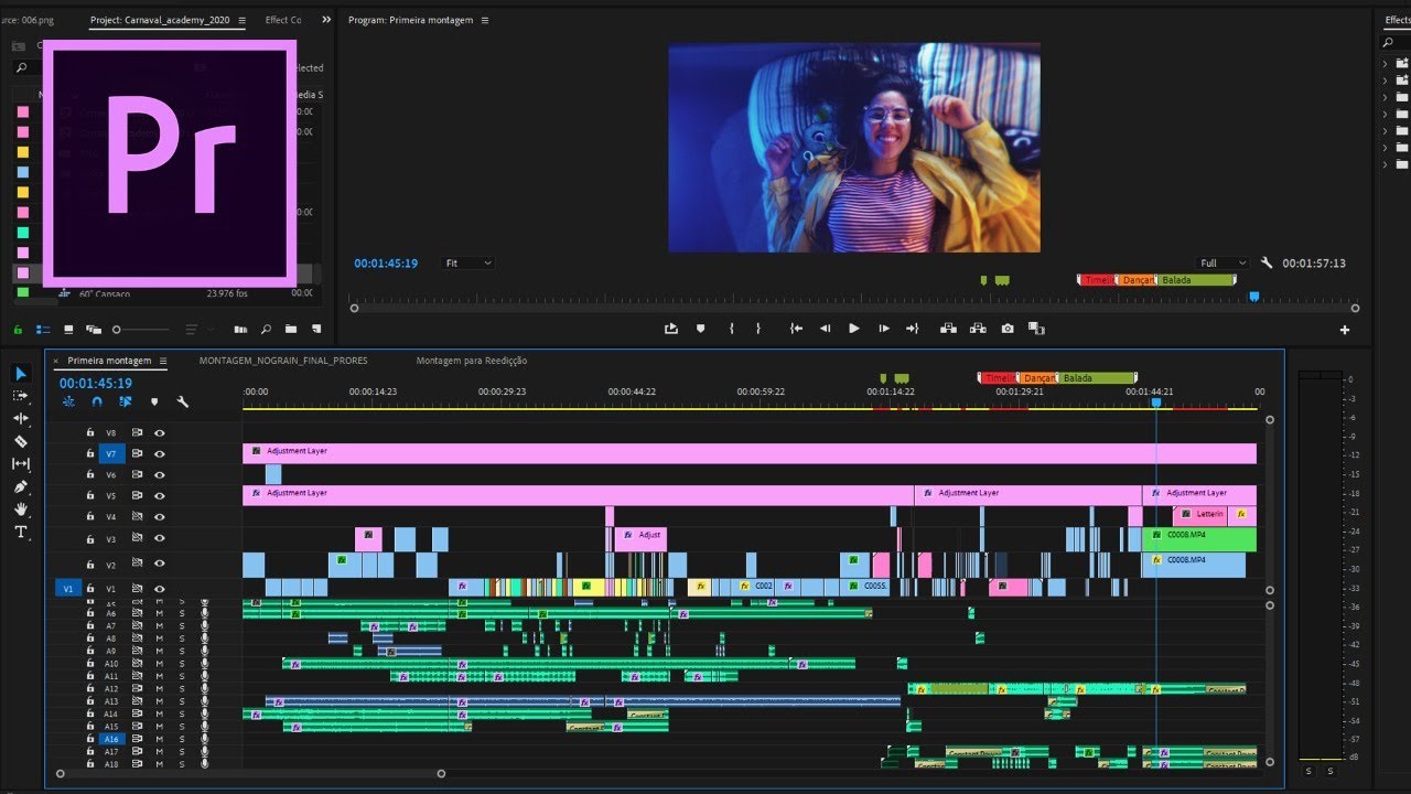 Capa do curso Adobe Premiere - Da Pré-Produção à Finalização de Vídeos Profissionais.